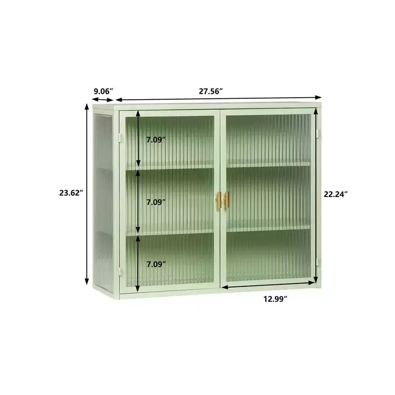 Okak Modern 2-door Wall Cabinet with Featuring 3-tier Storage Glass Doors for Entryway/Dining Room/Living Room/Kitchen