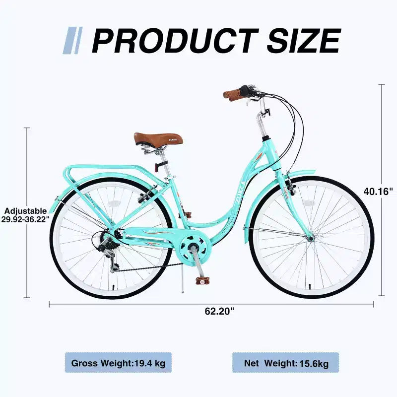 Zeus & Ruta 24-Inch Ladies' Bicycle with 7-Speed and Steel Frame