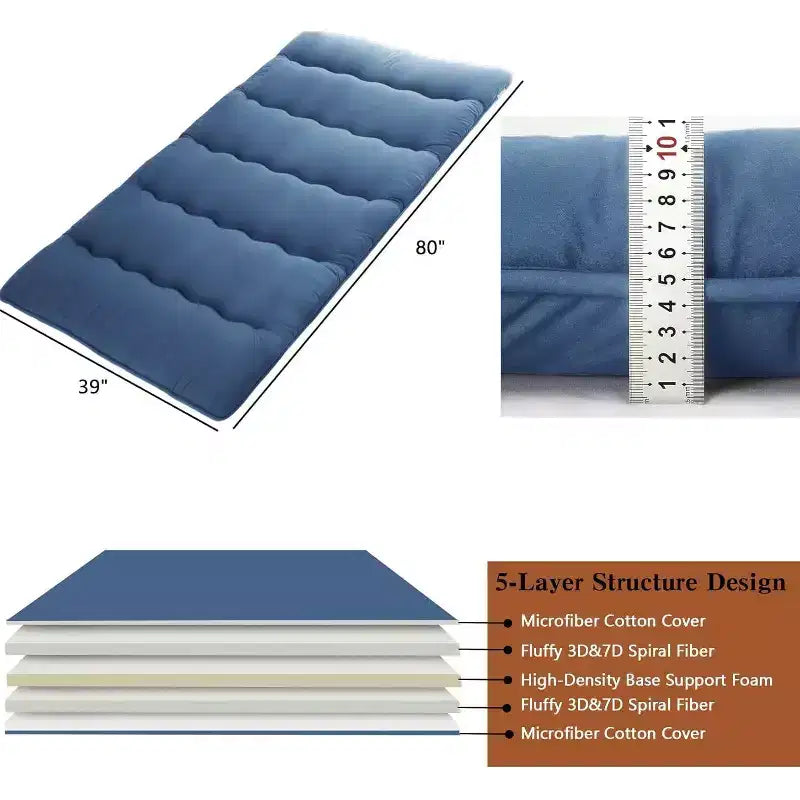 Colchón futón japonés, colchoneta plegable para dormir en el suelo, tatami para el hogar, colchón para camping