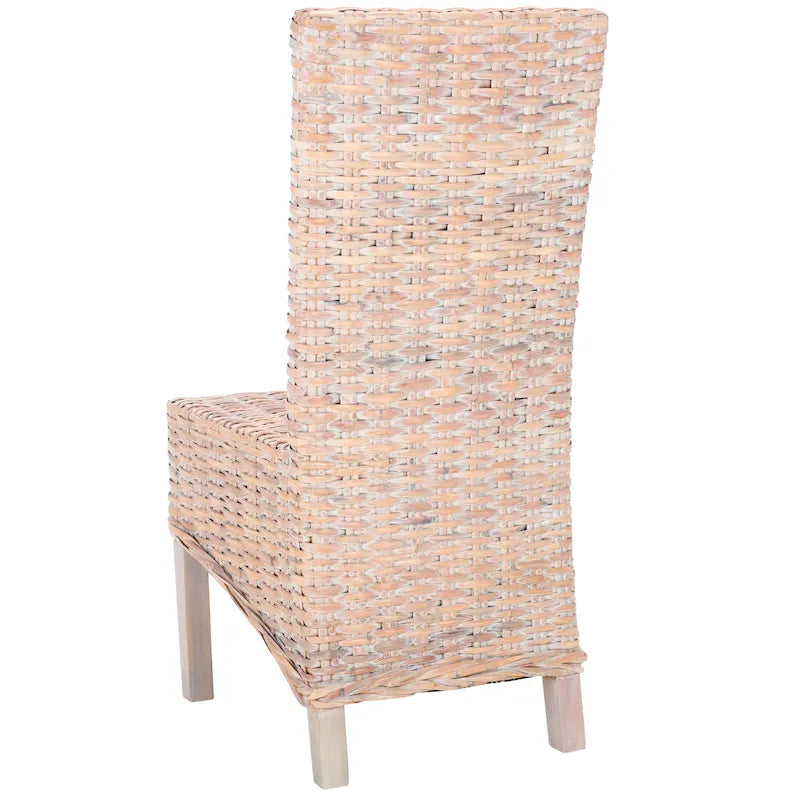 Set di 2 sedie da pranzo in vimini naturale, 19 L x 22 P x 41 H, stile boho costiero