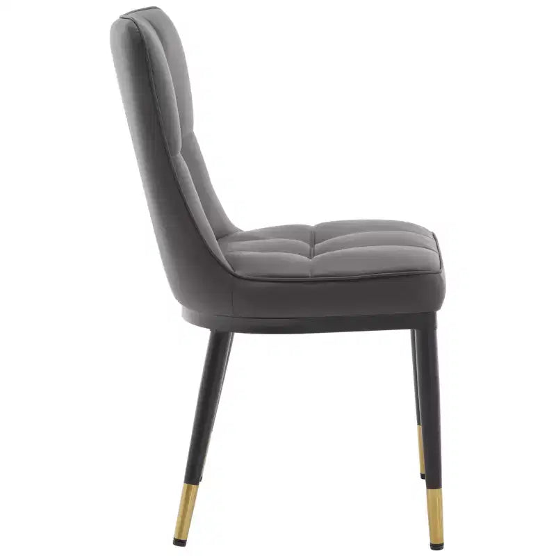 Bekrvio Dining Room Chairs Set of 6, Modern Upholstered Faux Leather Seat with High Back, Metal Legs, Armless Kitchen Chairs for Living Dinning Room