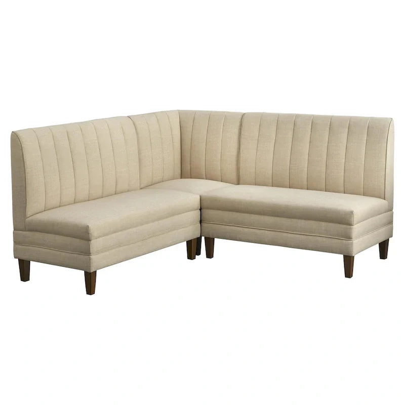 Lifestorey Kerrington 3-delige gestoffeerde banquette-set met geribbelde rugleuning