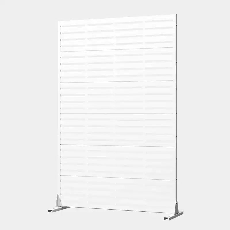 MAYEERTY 72x47 inch wit privacy-scherm voor buiten, 6-delige set met natuurlijk inklapbaar kamerscherm voor achtertuin en tuin