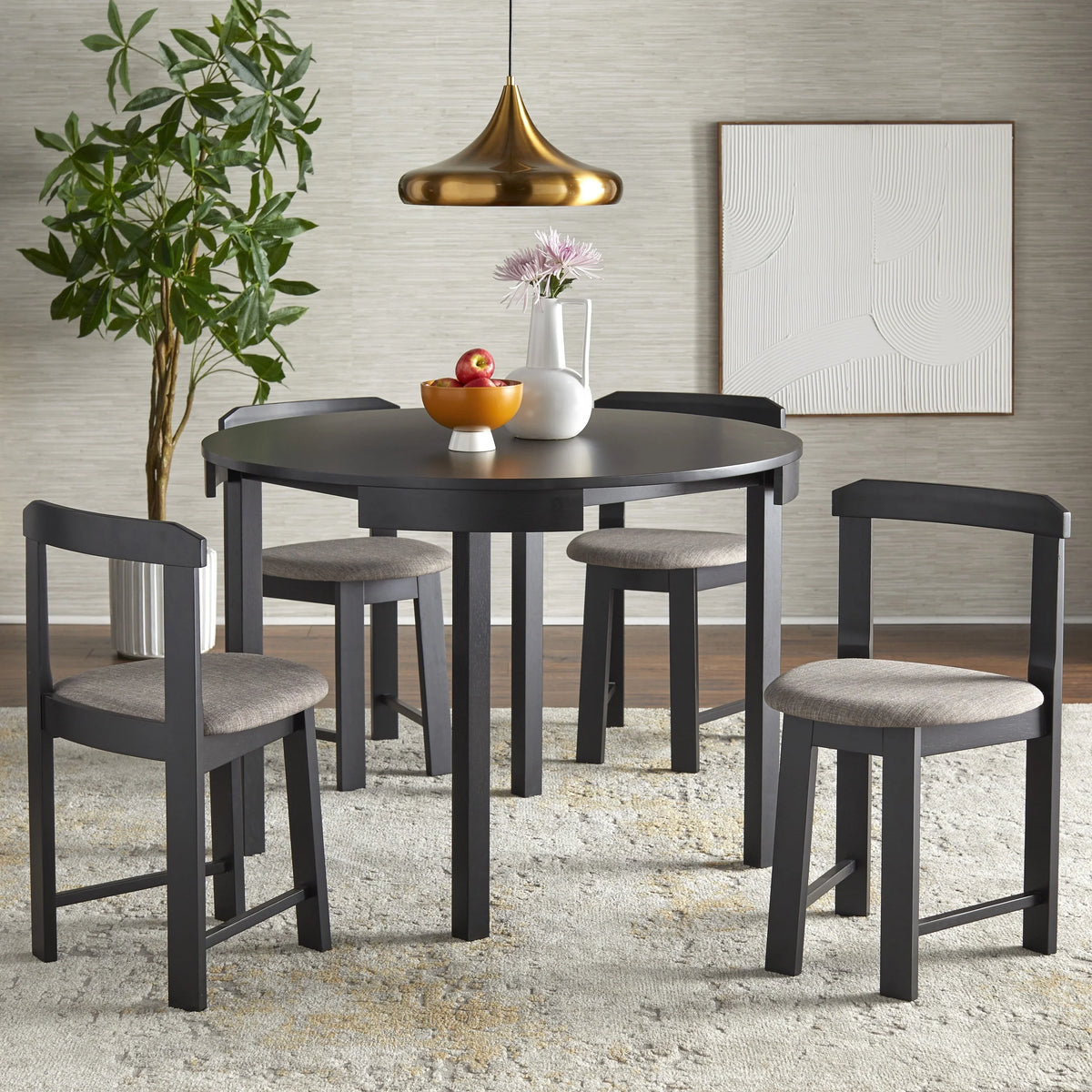 Set da pranzo compatto rotondo Harrisburg Tobey da 5 pezzi