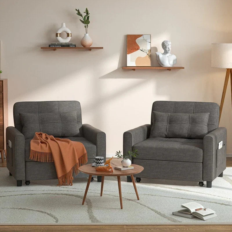 3-in-1-Schlafsofa mit verstellbarer Rückenlehne, ausziehbarer Sessel, umwandelbares Klappbett fürs Wohnzimmer