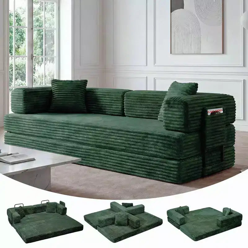 80,7 5-in-1-Schlafsofa – Cord, 1.200 lbs, keine Montage erforderlich