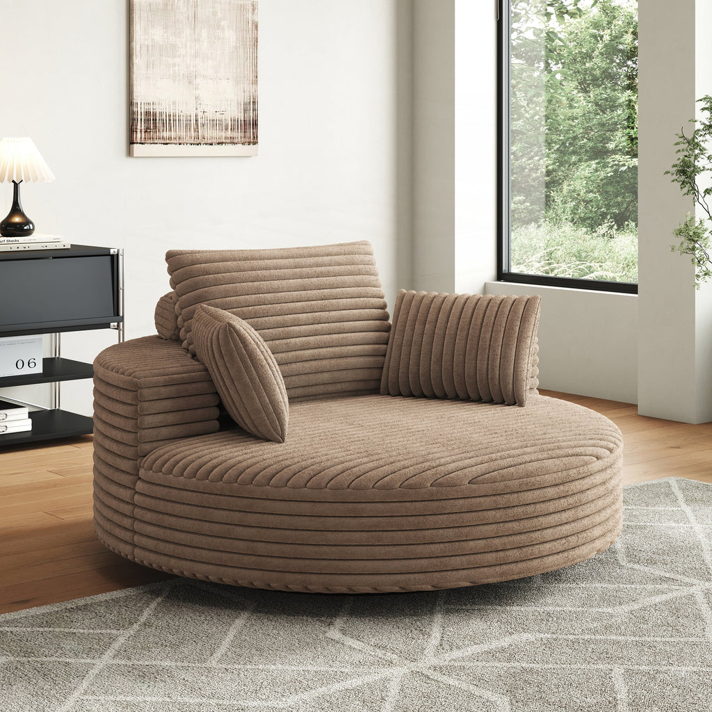 Einzelner Drehstuhl aus Cord-Chenille-Schaumstoff