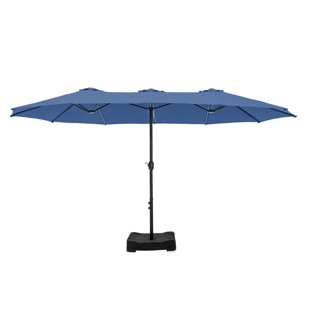 MAISON ARTS dubbele parasol voor terras, 15 ft, extra groot, tweepersoons, inclusief voet