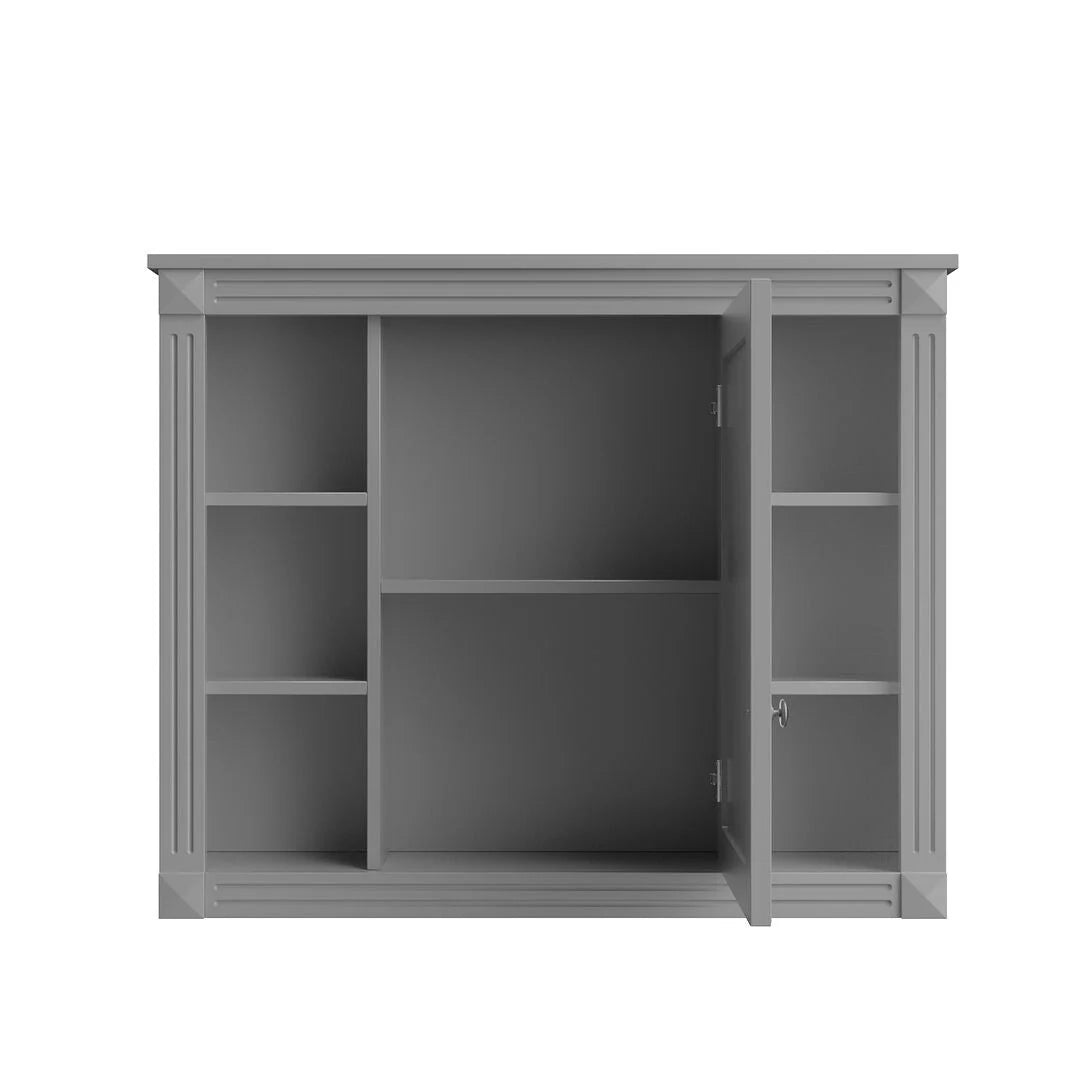 36'' Modern Bathroom Vanity with Top Sink and Mirror Cabinet,2 Doors and 2 Drawers