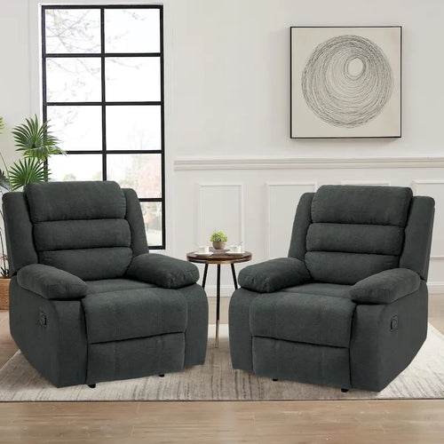 Juego de 2 sillones reclinables manuales clásicos y tradicionales