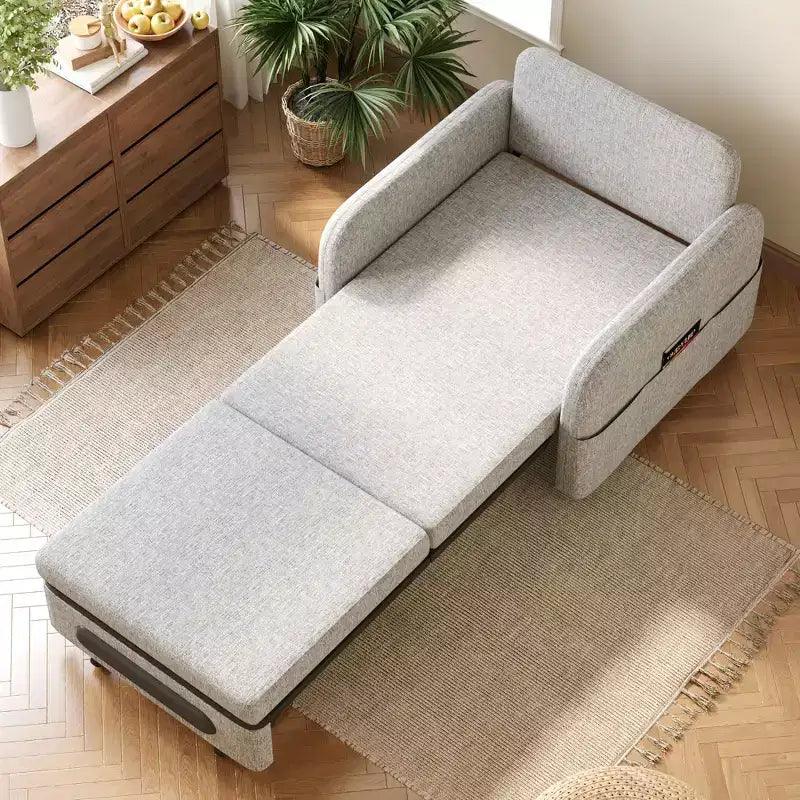 Fauteuil-lit convertible 3-en-1 Gaoyangjiaju avec tiroir de rangement - canapé-lit gigogne avec poche latérale et oreiller - gris