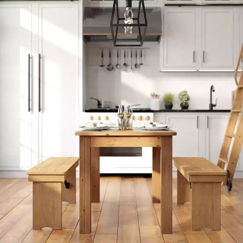 Flash Furniture 46 x 30 Rectangular Solid Pine Farm Dining Table