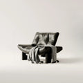 Contemporary Black Tufted Armless Chenille Accent Chair