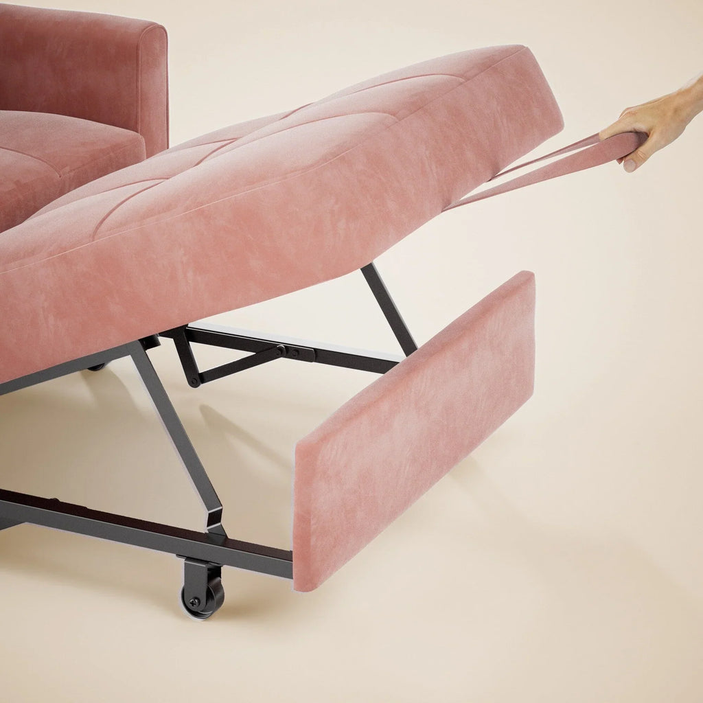 3-in-1-Schlafsofa mit verstellbarer Rückenlehne, ausziehbarer Sessel, umwandelbares Klappbett fürs Wohnzimmer