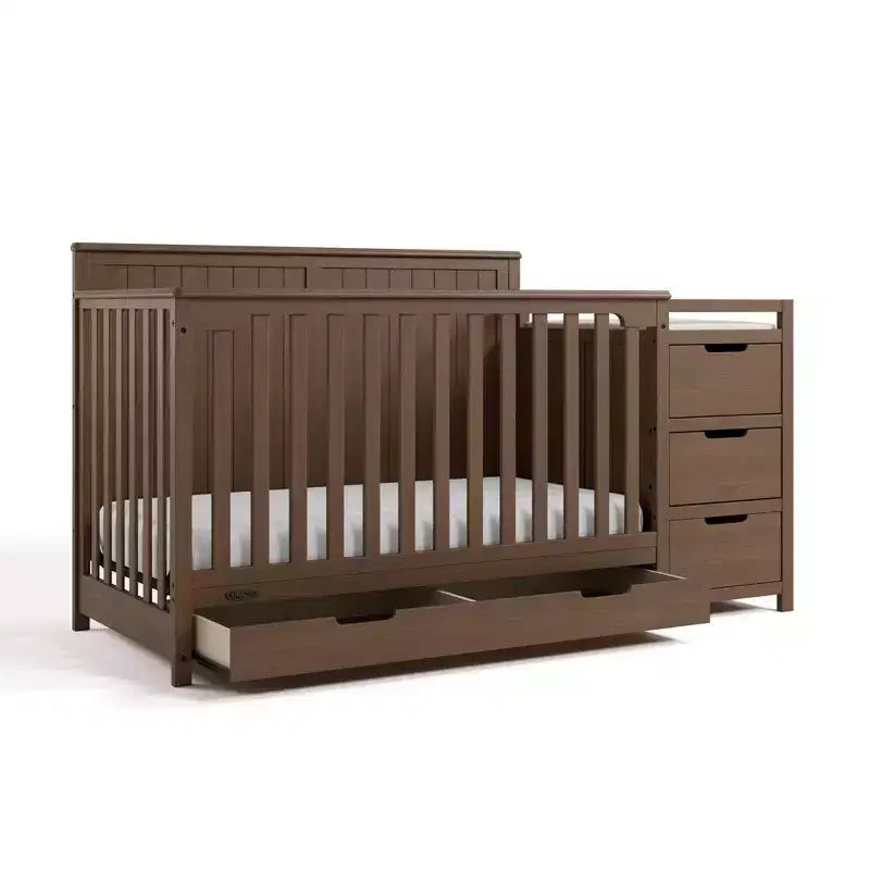 5-in-1 Convertible Crib and Changer with Drawer