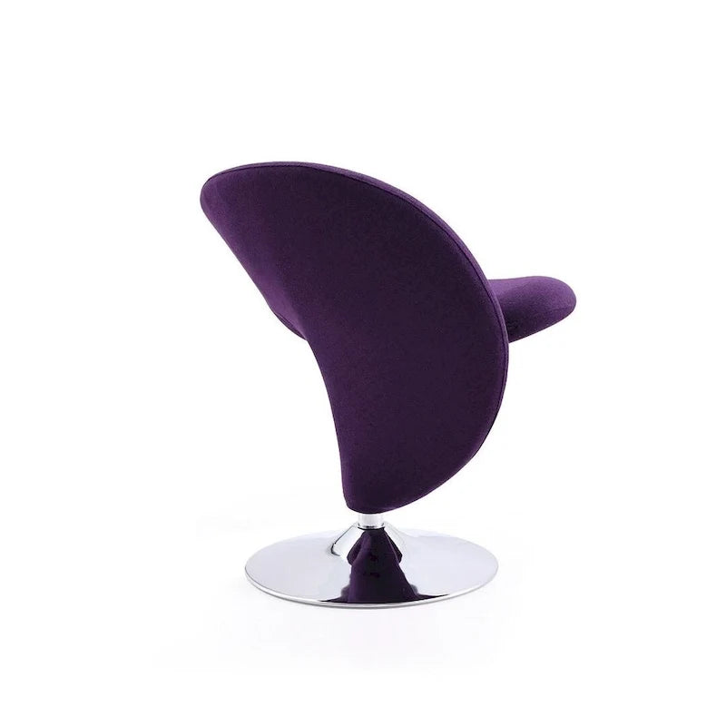 Poltrona girevole d'accento Manhattan Comfort Curl in misto lana e cromo (set da 2)