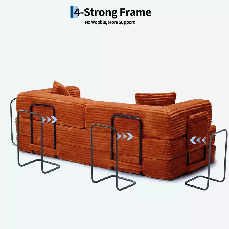 Sofá cama convertible 5 en 1 de 80,7, de pana, soporta 1200 lb, sin ensamblaje