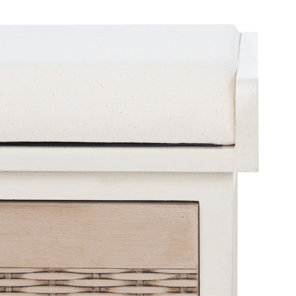 Banco de almacenamiento SAFAVIEH Fiorello con 3 cajones y cojín - 47.3 W x 15 L x 19 H - 47Wx15Dx19H
