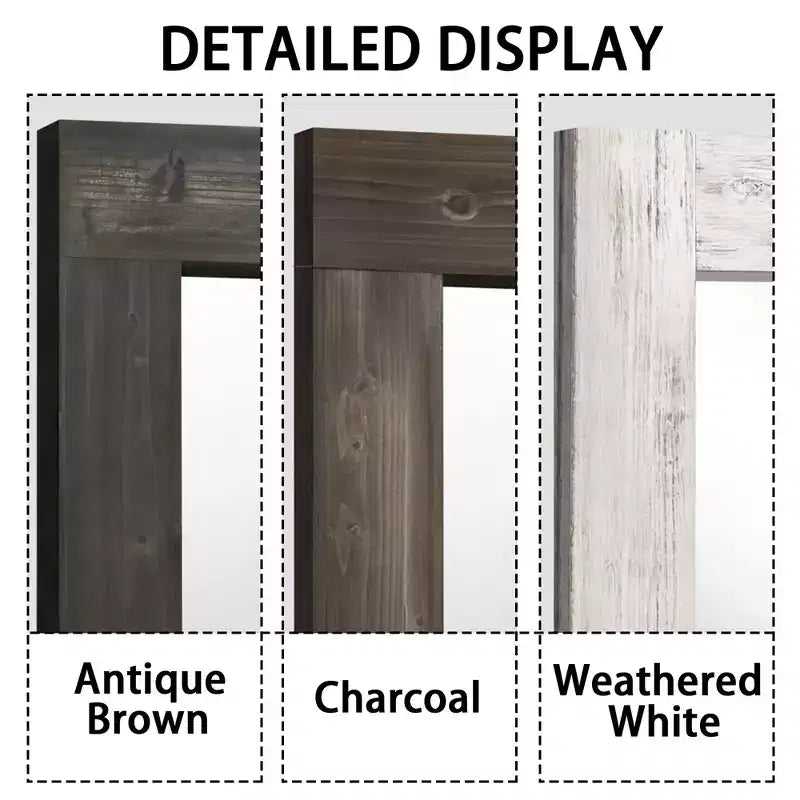 71x31 inch Solid Wood Right Angled Rectangular Used Brown Full-length Mirror (without Bracket)