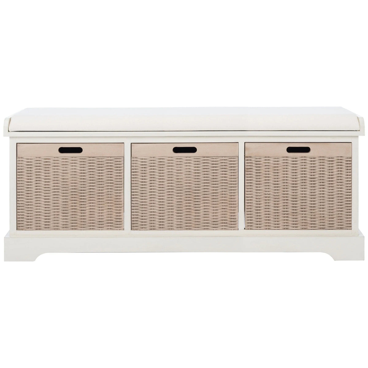 Banco de almacenamiento SAFAVIEH Fiorello con 3 cajones y cojín - 47.3 W x 15 L x 19 H - 47Wx15Dx19H