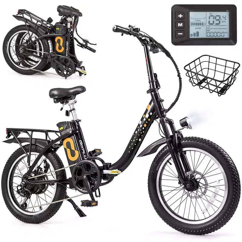 Costway összecsukható elektromos mountain bike felnőtteknek, 20 colos kövér gumikkal, 750 W-os kefe nélküli motorral, 54 V 13 Ah, UL2849