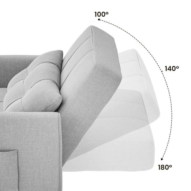 3-in-1-Schlafsofa mit verstellbarer Rückenlehne, ausziehbarer Sessel, umwandelbares Klappbett fürs Wohnzimmer
