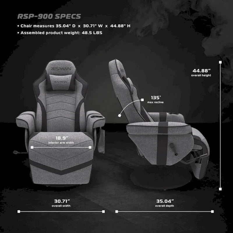 Gaming Recliner - Reclining Gaming Chair with Footrest