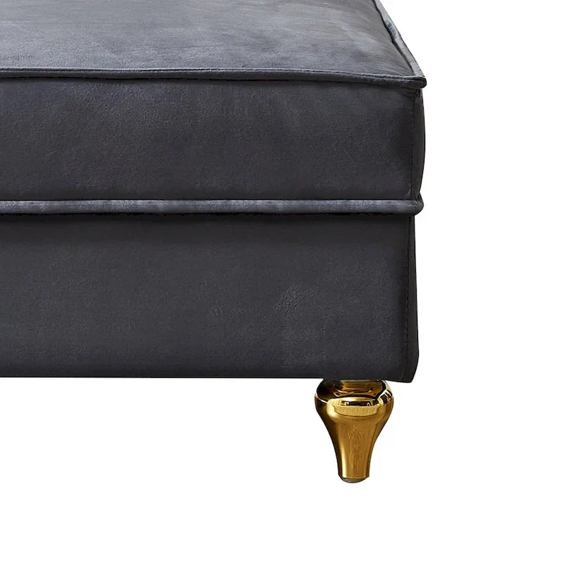 French Elegant Velvet Upholstered Storage Chaise Lounge Chair with a Pillow