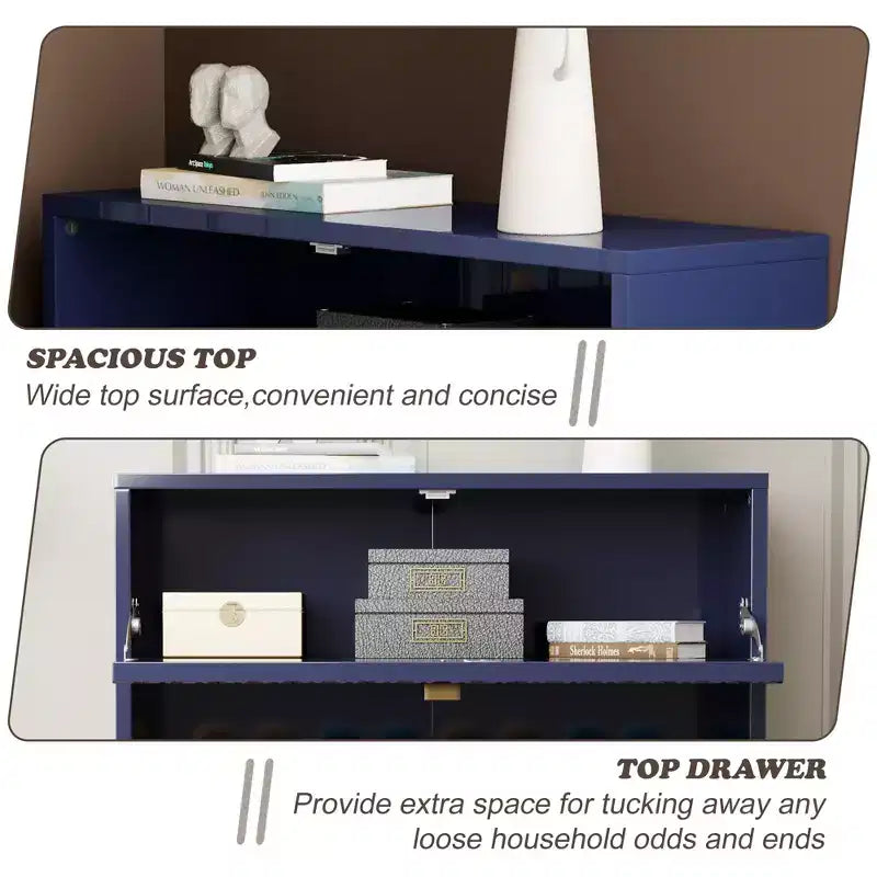 CLIHOME 24 Pair Entryway Shoe Storage Organizer Cabinet Flip Drawers Closet Shoe Rack Shelf Organizer