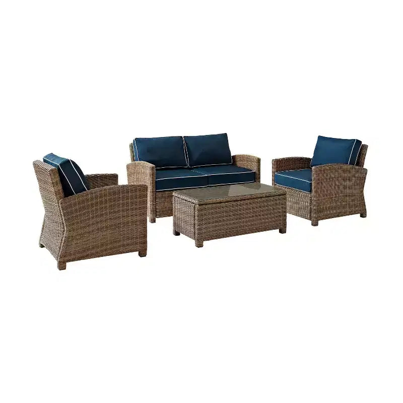 Bradenton 4pc Outdoor Wicker Conversation Set - Crosley