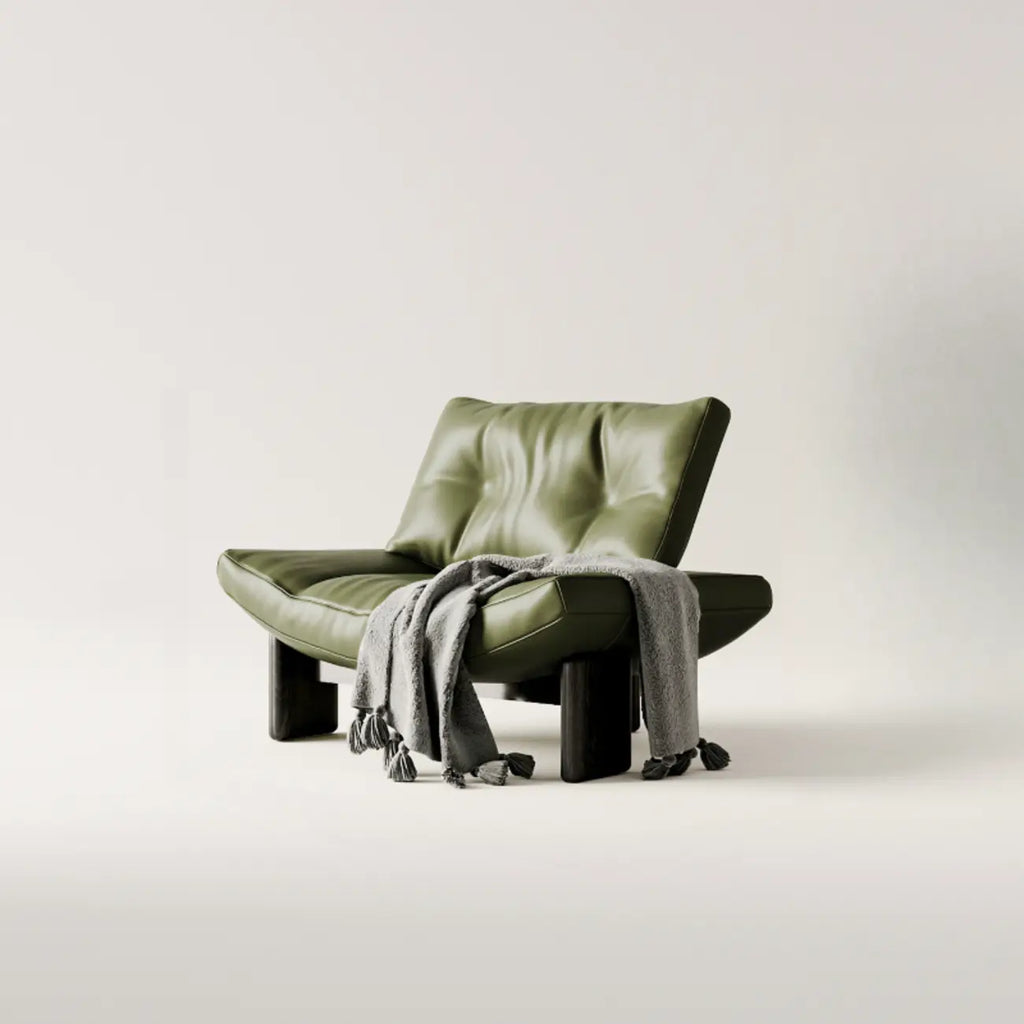 Contemporary Black Tufted Armless Chenille Accent Chair
