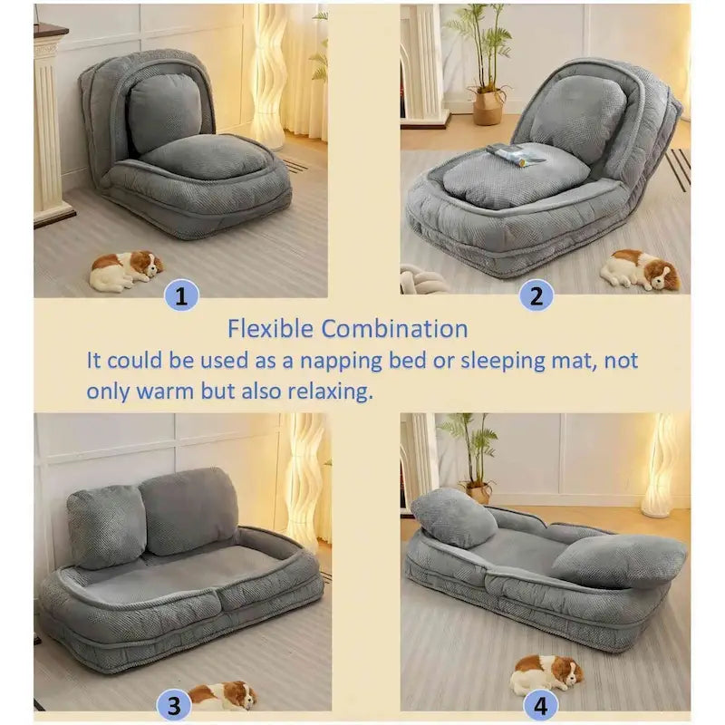 Canapé inclinable, 5 positions réglables, pour s’asseoir, dormir, plier, idéal pour la chambre ou le salon