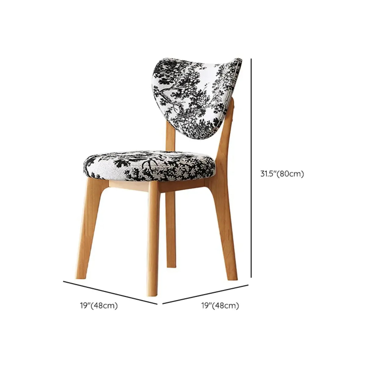 Chaise de salle à manger moderne sans accoudoirs, dossier enveloppant et revêtement en similicuir