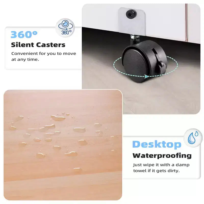 Mobiletto EROMMY per rifiuti con doppio ribaltamento e 2 cassetti, mobiletto per rifiuti con contenitore su ruote, bianco