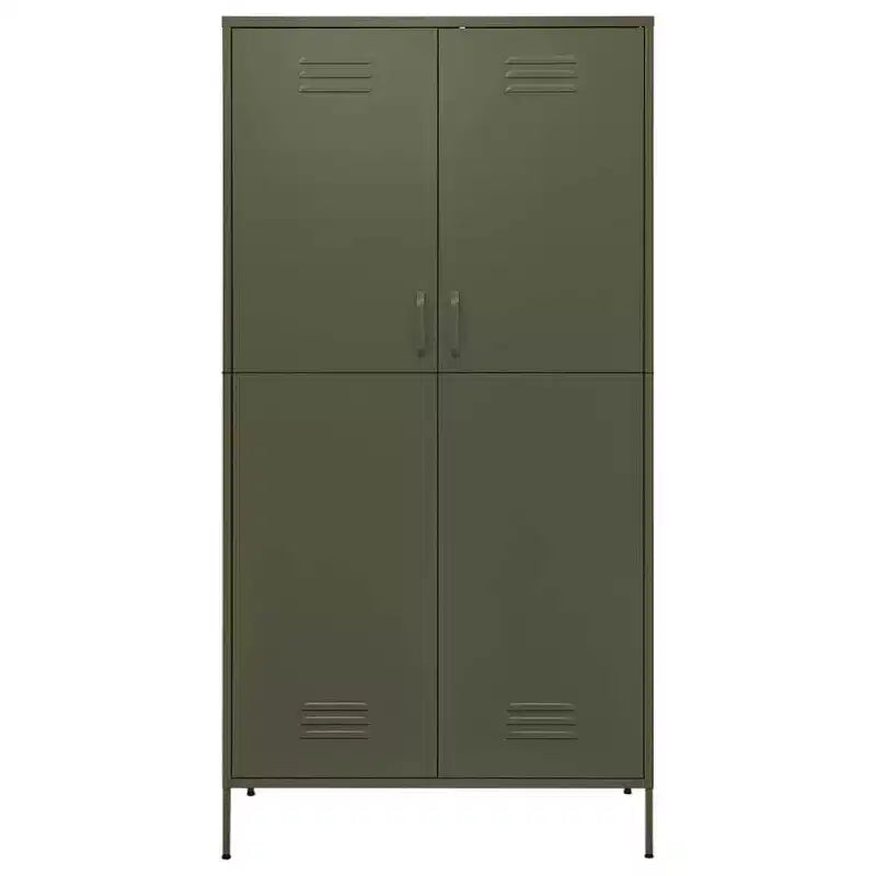 vidaXL Wardrobe Olive Green 35.4x19.7x70.9 Steel