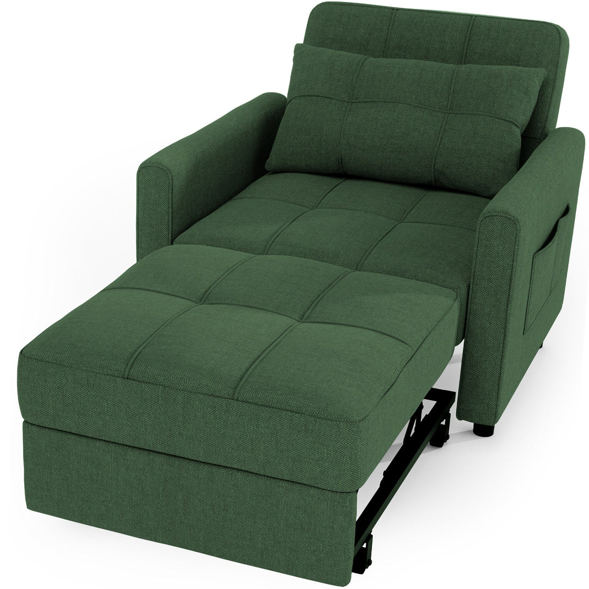 3-in-1-Schlafsofa mit verstellbarer Rückenlehne, ausziehbarer Sessel, umwandelbares Klappbett fürs Wohnzimmer
