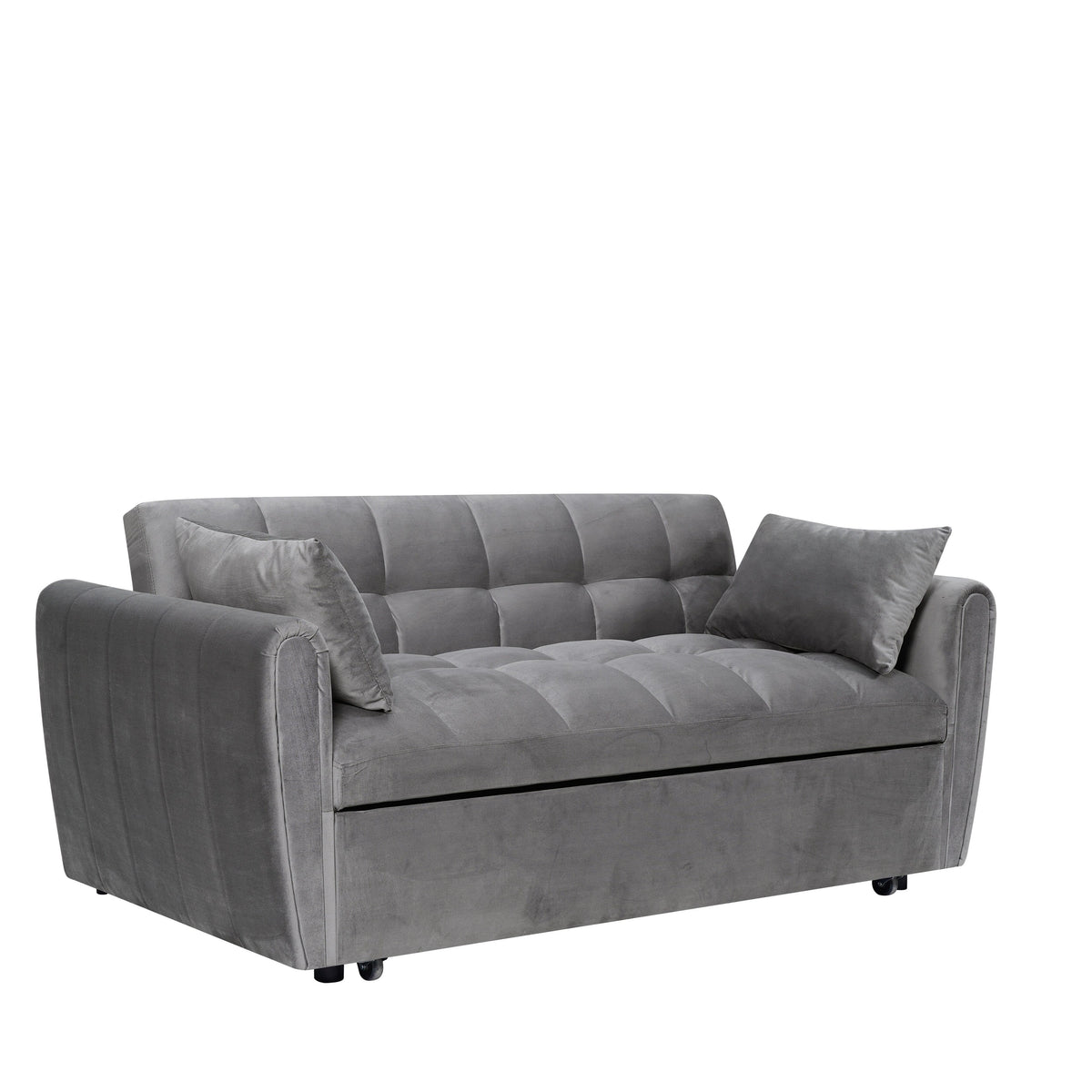 Fluwelen slaapbank van 64,96 inch, 3-in-1, met verstelbare rugleuning, opbergvak en draagvermogen van 500 lb