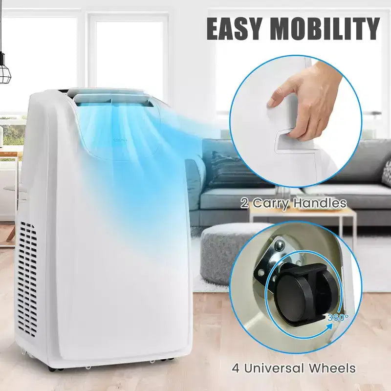 Climatiseur portable Costway 8000 BTU (11 500 BTU ASHRAE) à double tuyau, unité de climatisation 3-en-1 avec télécommande