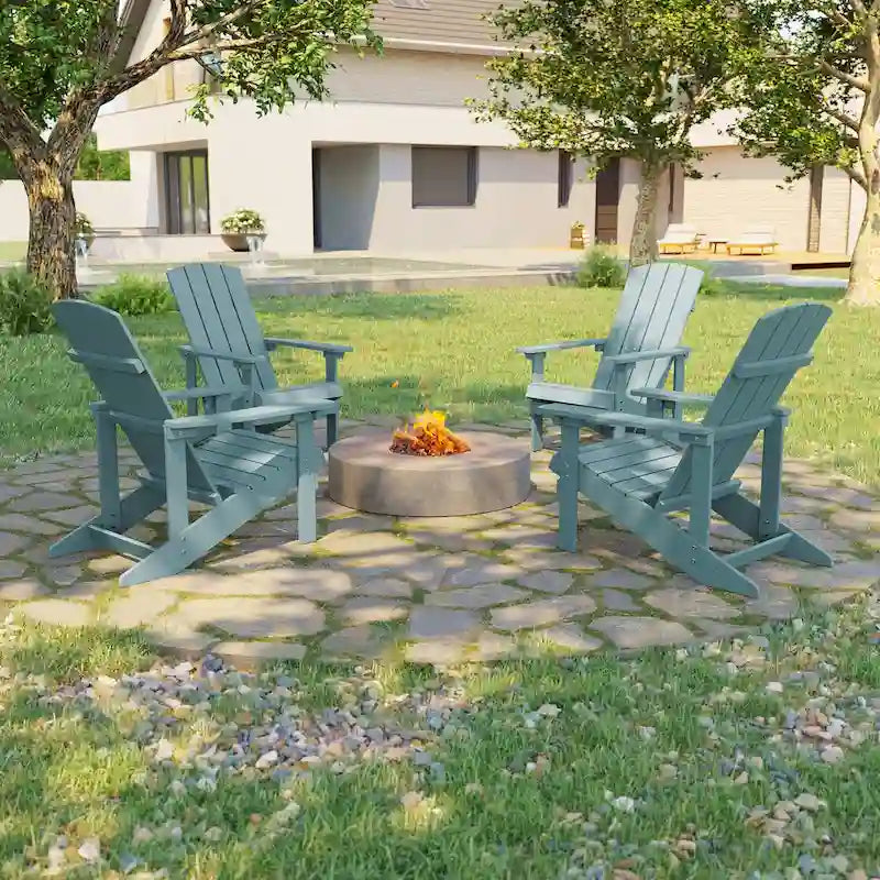 Bonosuki Weather-resistant Wood Outdoor Adirondack Chairs-Set of 4