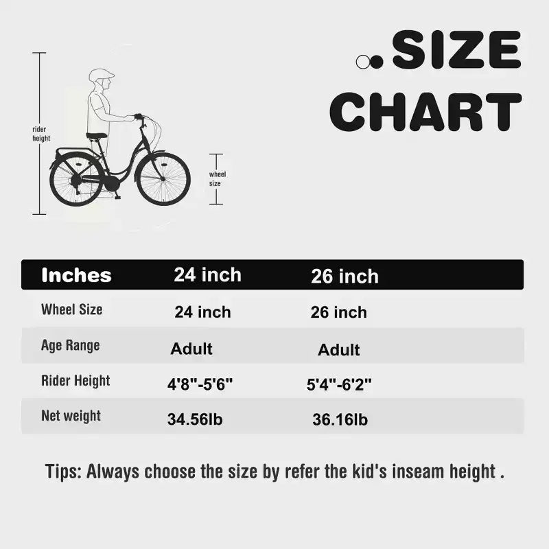Zeus & Ruta 24-Inch Ladies' Bicycle with 7-Speed and Steel Frame