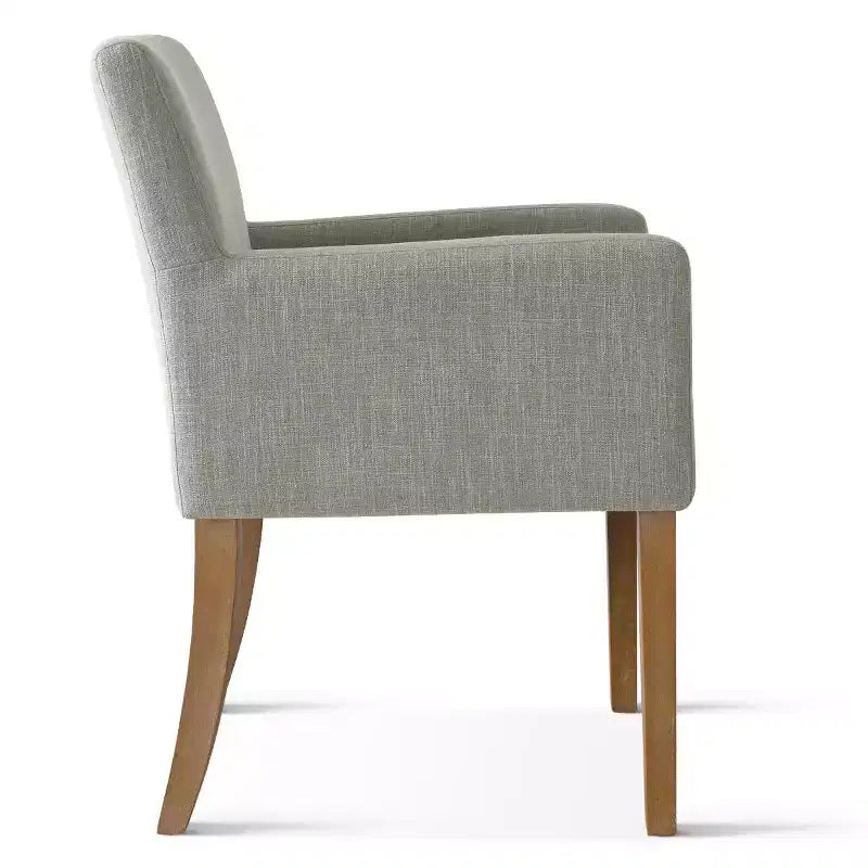 Set of 6 Upholstered Dining Chairs with Arms, Modern Linen Armchairs with Wooden Legs, Accent Chairs for Dining Room, Living Room - Panipeachy