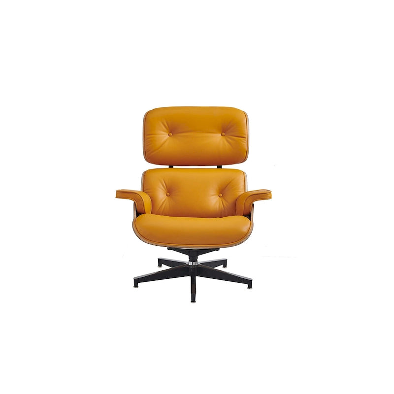 Fauteuil inclinable de salon moderne en cuir, style milieu du siècle