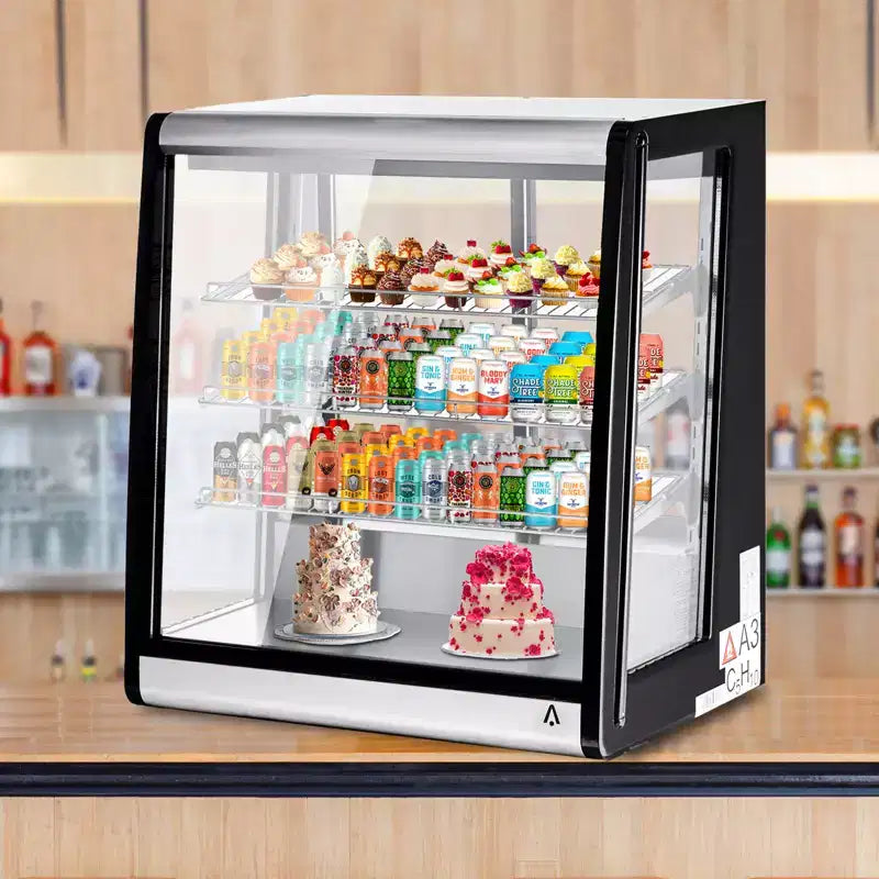 Commerciële displaykoelkast van 6,9 cu ft, gekoelde toonbankvitrine met ledverlichting voor bakkerij of café, 110 V/190 W