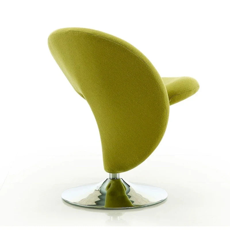 Poltrona girevole d'accento Manhattan Comfort Curl in misto lana e cromo (set da 2)