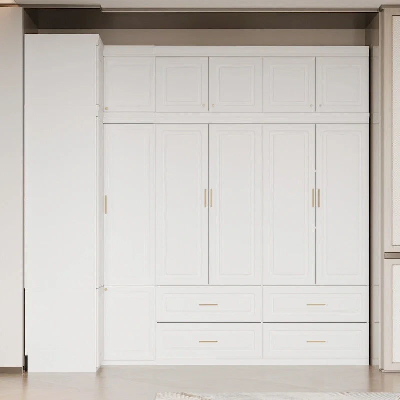 93.9H/74.2H Armoires Wardrobe Closet Cabinet Hanging Drawers Storage
