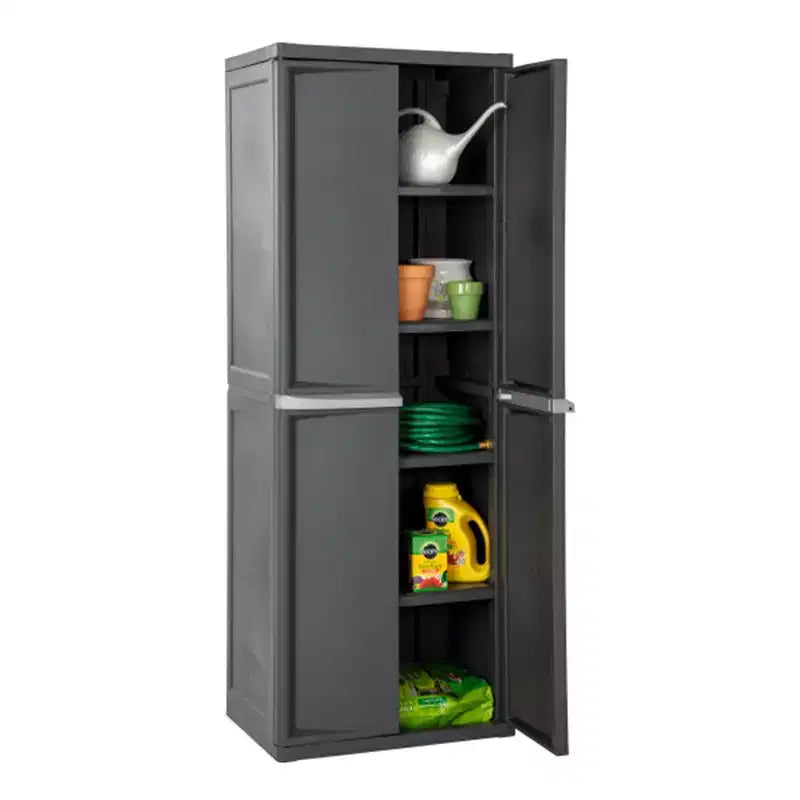 Armario organizador de almacenamiento para garaje Sterilite, paquete de 2, con 4 estantes ajustables, gris