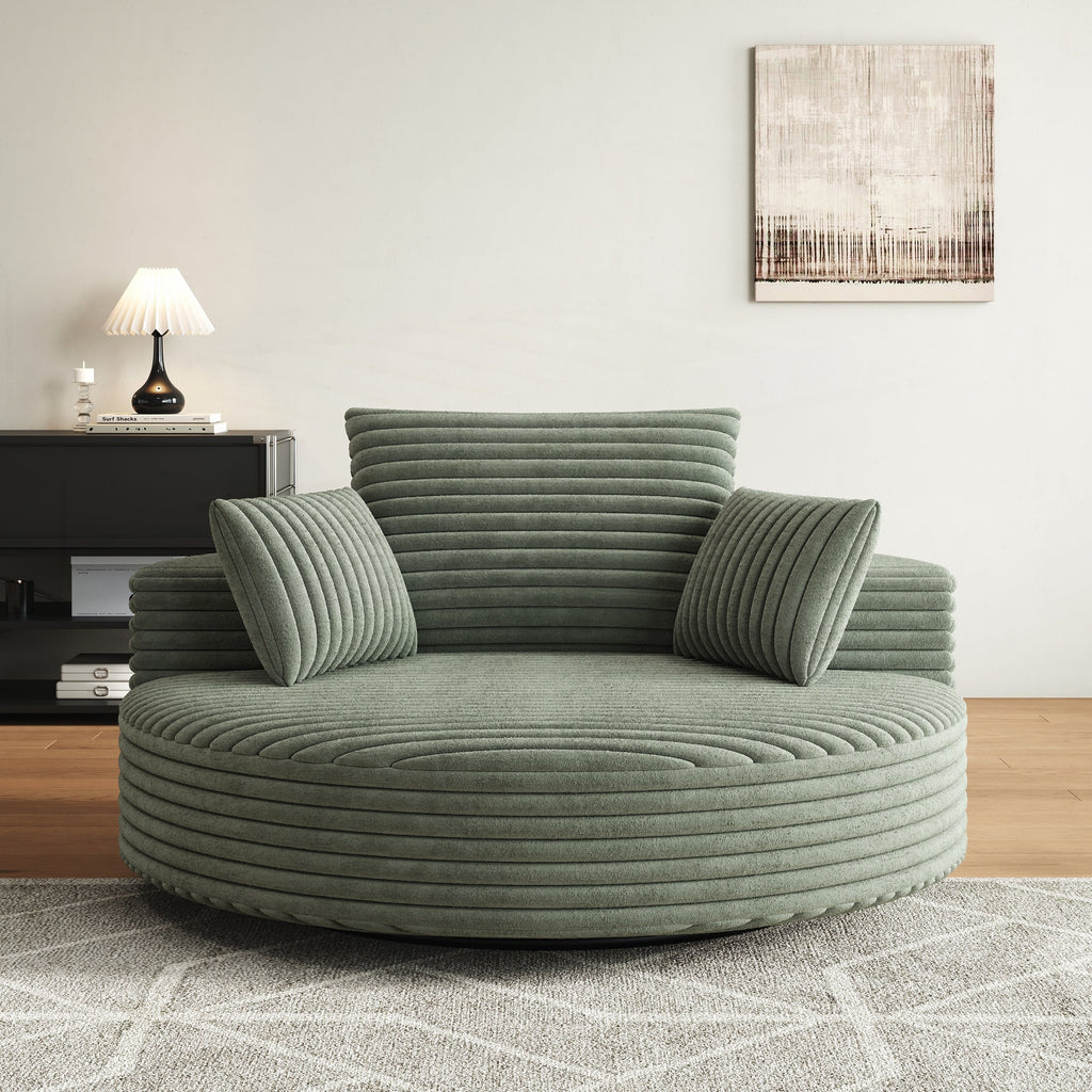 Einzelner Drehstuhl aus Cord-Chenille-Schaumstoff
