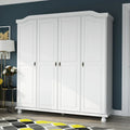 Palace Imports 100% Solid Wood Kyle 4-Door Wardrobe Armoire with Solid Wood or Mirrored Doors