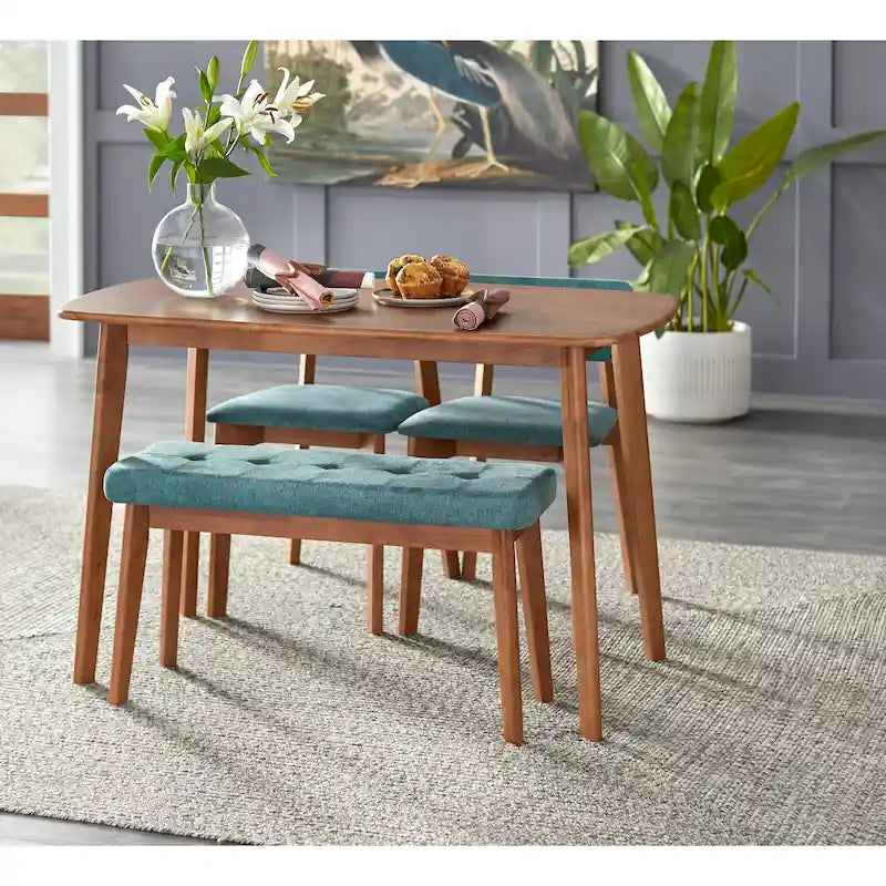 Simple Living Nettie-eetset van massief hout, 4-delig