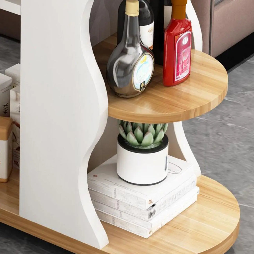 Modern Stone Top Freeform Bar Table with Storage for Home Bars